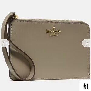 kate spade cream Saffiano leather wristlet clutch